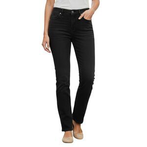 H&M Jeans Womens 10 Black High Rise Slim Straight Stretch Workwear Denim